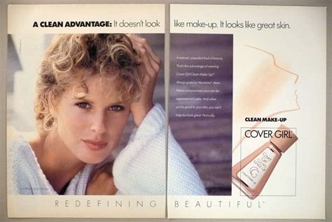 Cover Girl Make Up 2 Page Print Ad 1990 ~ Rachel Hunter Ebay