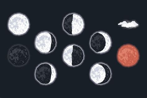 Dez Fases Da Lua Definidas Vetor No Vecteezy