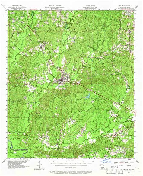 Zwolle Louisiana 1957 1966 Usgs Old Topo Map Reprint 15x15 Tx Quad