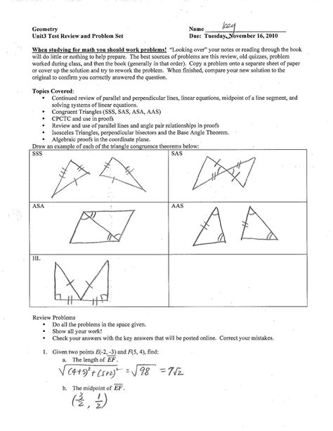 Answer key name _ unit 5 test date _ multiple choice: Jiazhen's Geometry: Unit3 Chapter Test Review Sheet Answer!