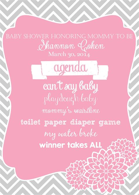 Camellia Events|14 West Graphics|Baby Shower Agenda | Baby ...