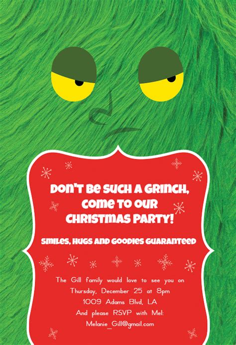 dont   grinch christmas invitation template
