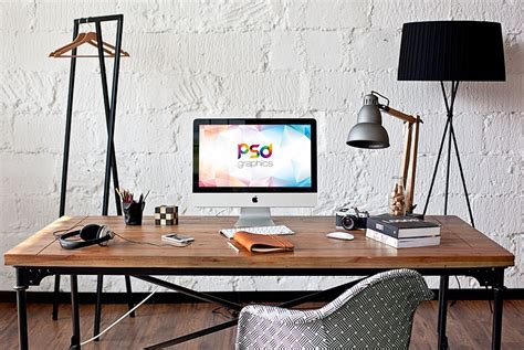 Imac Home Office Mockup Psd Download Psd