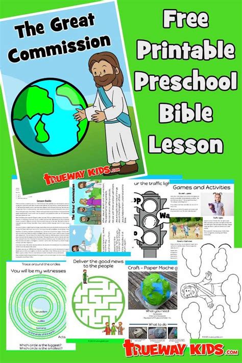 The Great Commission Preschool Bible Lesson Story Crafts Games And