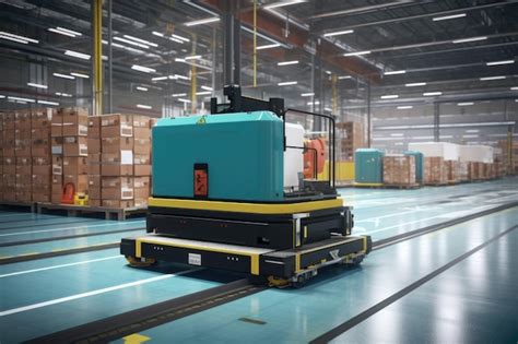 Premium Ai Image Automated Guided Vehicle Agv Transporting Goods