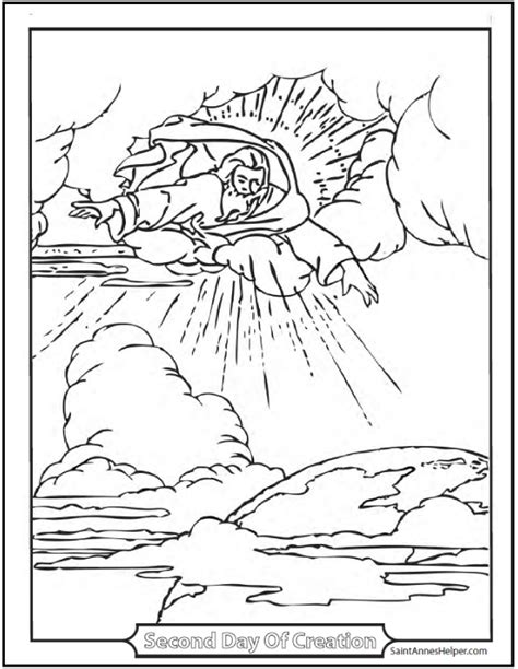 The creation of adam second day of creation. Creation Coloring Page: God Made The Firmament