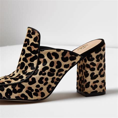 Buy Leopard Heel Mules In Stock