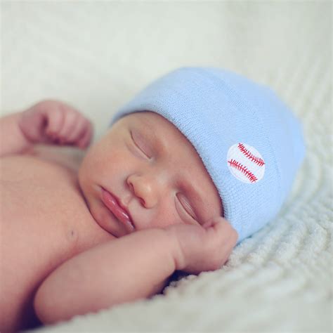 Baby Blue Baseball Newborn Boy Hospital Hat Baby Boys