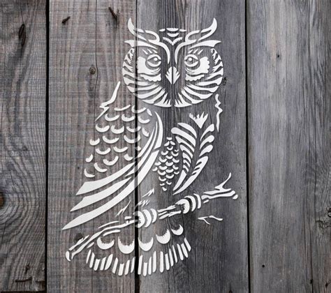 Owl Stencil Reusable Diy Craft Mylar Stencil For Paint Home Etsy