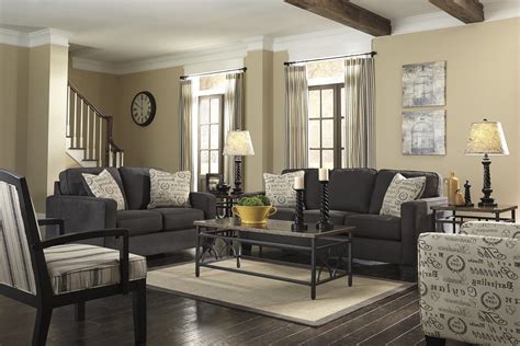 Beige Walls Grey Couch Charcoal Living Rooms Living Room Grey