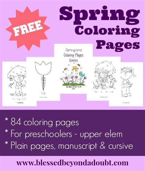 Spring Coloring Pages With Handwriting Practice 84 Pages Of Fun
