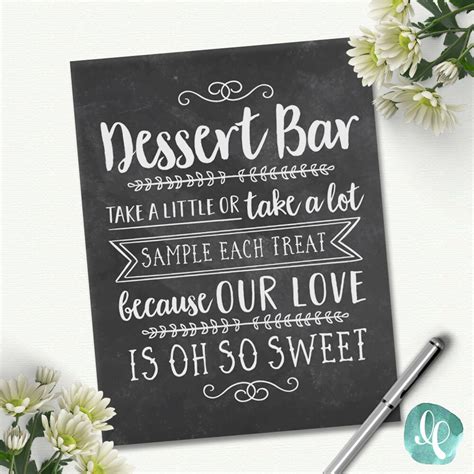 Chalkboard Wedding Dessert Table Sign Love Is Sweet Take A