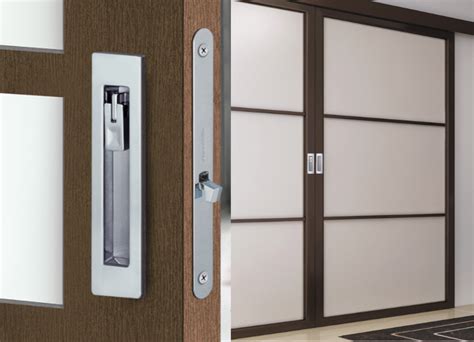 Privacy Lock And Pull Handles Set For Recessed Pocket Sliding And Barn