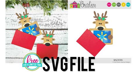 Reindeer Gift Card Holder Burton Avenue