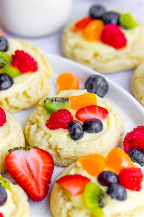 Fruit Pizza Cookies With A Pudding Frosting