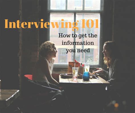 Interviewing 101 The Town Wordsmith