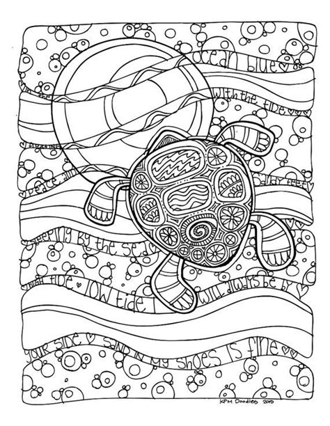 No wonder he's not shy! KPM Doodles Coloring page Sea Turtle | Turtle coloring ...
