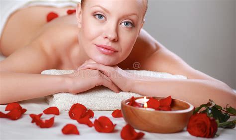 Beautiful Young Woman Getting Spa Massage Lying Stock Image Image Of Health Relaxation 81945583