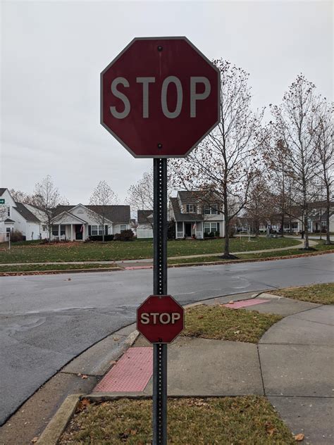 This Small Stop Sign Under A Regular Stop Sign Rmildlyinteresting