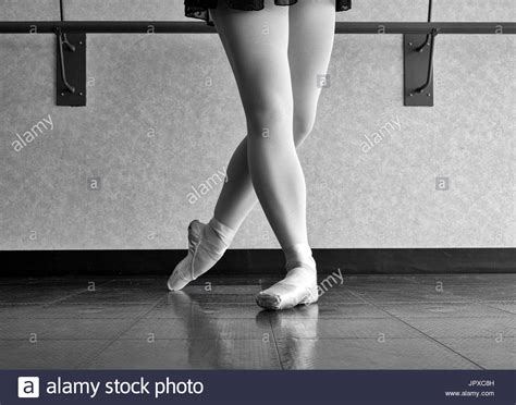 Black And White Version Of Ballet Dancer In Classical Position Stock