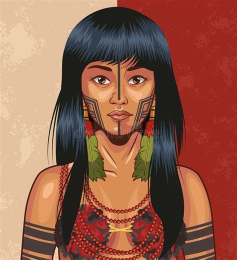 Ilustración De Niñas Indígenas Dibujada A Mano Stock De Ilustración Ilustración De Cara