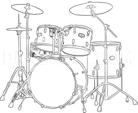 How To Draw Drums Step By Step Drawing Guide By Dawn
