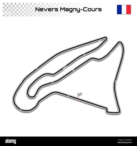 Magny Cours Circuit For Motorsport And Autosport French Grand Prix Race Track Stock Vector