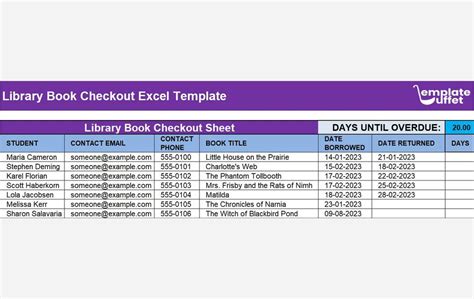 Library Book Checkout Excel Template Track Your Books Easily