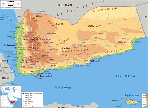 Large Detailed Political Map Of Yemen With Roads Citi