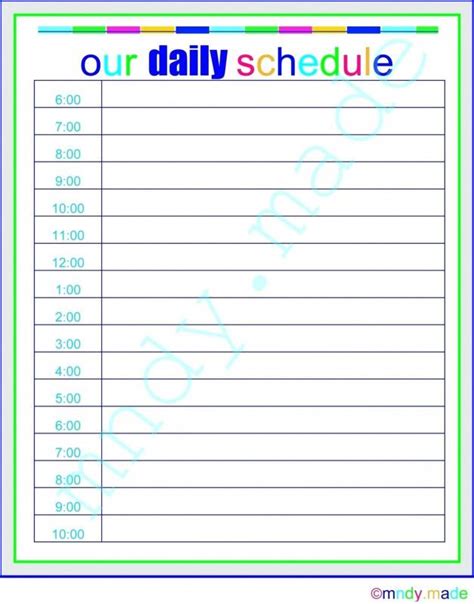 Daily Planner Printable Daily Schedule Printable Daily Schedule