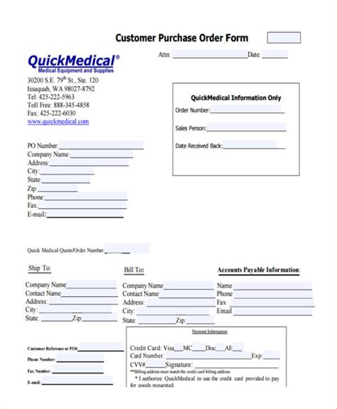 Free 11 Sample Medical Order Forms In Pdf Excel