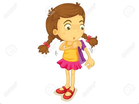 Girl Getting Dressed Clipart Cartoon Drawing For Kids Kids Vector