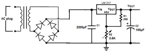 A classic voltage regulator circuit using lm317 is shown above. Wiring Machine: 24vdc Power Supply Circuit Diagram
