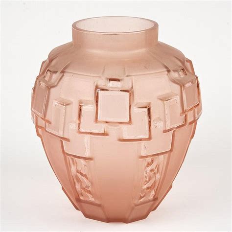 French Art Deco Glass Vase By Charles Schneider