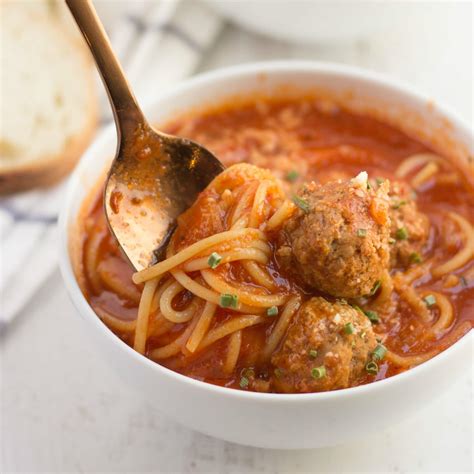 Spaghetti And Meatball Soup Dinners Dishes And Desserts