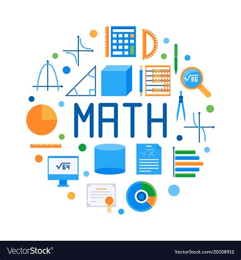 Math Round Flat Modern Or Royalty Free Vector Image