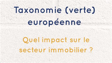 Taxonomie Européenne Description Et Impact Sur Le Secteur Immobilier