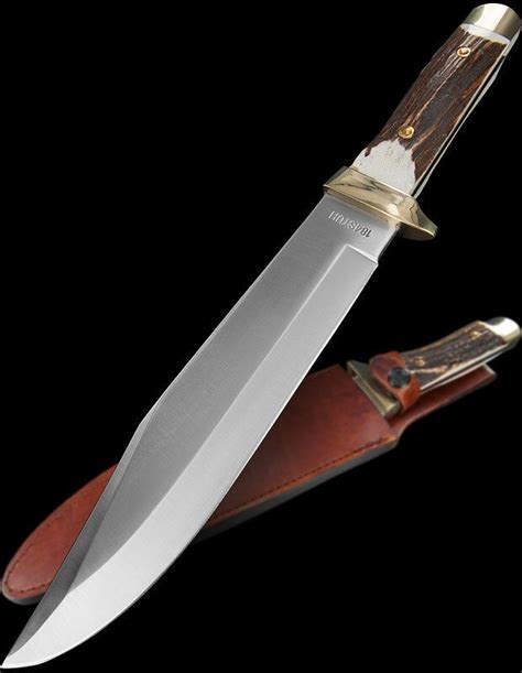 Schrade Uncle Henry Bowie Stag Leather Sheath Bowie Stag