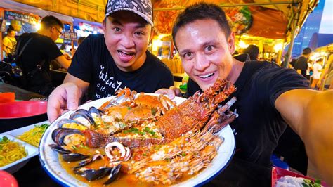 Giant Lobster Tom Yum Insane Thai Street Food At Night Market In
