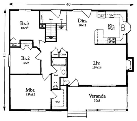 Cottage Style House Plan 3 Beds 1 Baths 1200 Sq Ft Plan 409 1117