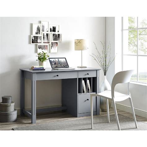 If you're not sure what your credit score is, apply for a report, here. Walker Edison Furniture Company Home Office Deluxe Grey Wood Storage Computer Desk-HDW48D30GY ...