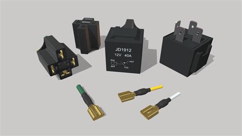 Relay Jd1912 12v 40a With Connector 3d Model By Kamenskiy3d Fbdfc82