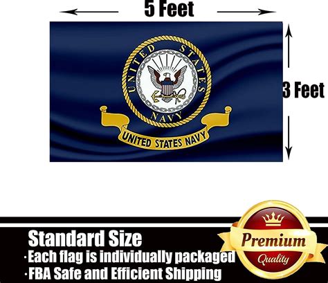 Buy Us Navy Emblem Flags 3x5 Outdoor Double Sided 3 Ply United States