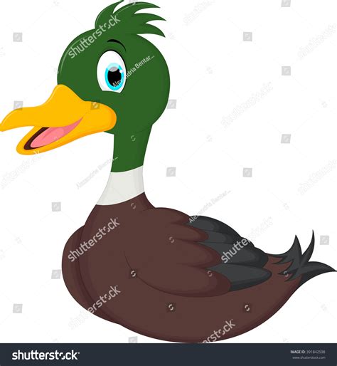 Cartoon Ducks Floats On Water Vector De Stock Libre De Regalías