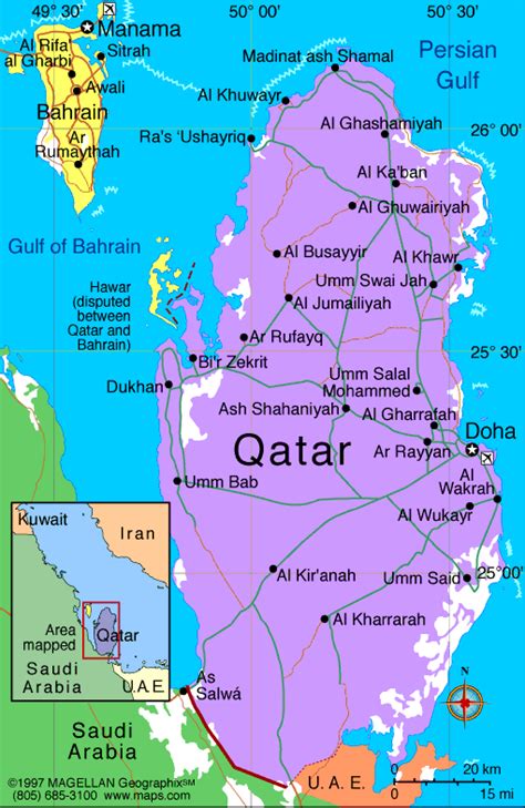 1000x1801 / 300 kb go to map. Qatar Map Political Regional | Maps of Asia Regional ...