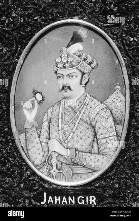 An Old Painting Of The Mughal Emperor Jahangir Shah Jaffar Stock Photo