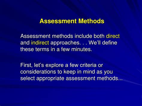 Ppt Assessment Methods Powerpoint Presentation Free Download Id