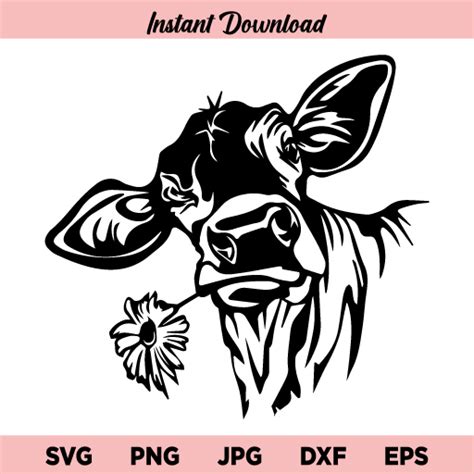 Free Cow With Flower Crown Svg Free Svg Png Eps Dxf File