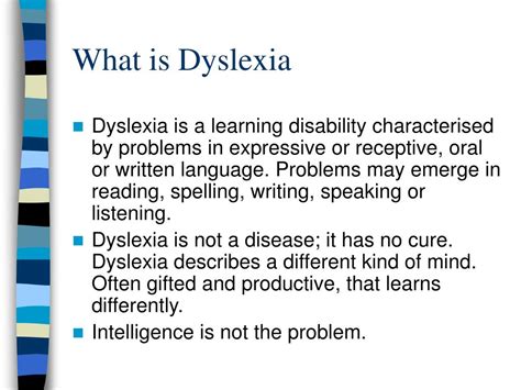 Ppt What Is Dyslexia Powerpoint Presentation Free Download Id282028