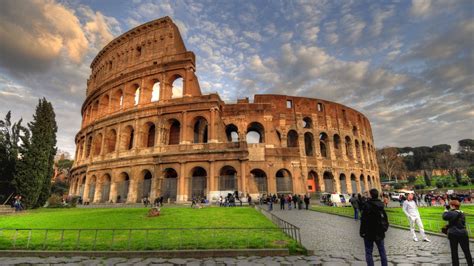 Papéis De Parede Coliseu Roma Itália Nuvens Pessoas 2560x1600 Hd Imagem
